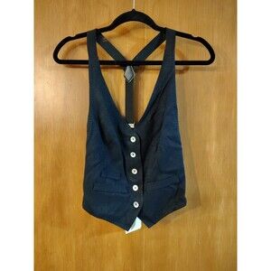 Express Black Cropped Button-down Halter Tank Top Size XS NEW WITH TAGS nwt